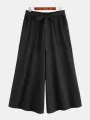 Mens Fashion Drawstring Loose Comfy Solid Color Casual Pants