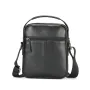 BULLCAPTIAN Men's Soft Genuine Leather Messenger Bag Business Casual Multi-functional Zipper Handheld Crossbody Bag