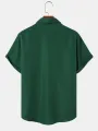 ChArmkpR Mens Shirt Contrasting Colors Patchwork Short Sleeve Shirts