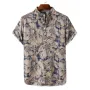 INCERUN Men Shirts Retro Floral Print Short Sleeve Shirts Summer Daily Casual Shirts