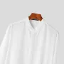INCERUN Men Solid Color Standing Collar Long Sleeve Shirt Classic Comfortable Casual Shirt for Men Large Size S-5XL