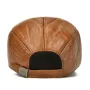 Collrown Mens Genuine Leather Baseball Cap with Hidden Earmuff for Fall Winter Outdoor Casual Warm Cow Leather Hat