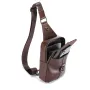 BULLCAPTAIN Vintage Men's Genuine Leather Chest Bag Large Capacity Wear-Resistant Crossbody Shoulder Bags Fashion Travel Outdoor Messenger Pack
