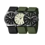 BIDEN Simple Calendar Sports Waterproof Quartz Watch Comfortable Nylon Strap Luminous Pointer Men Watch with Alloy Case