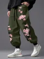 ChArmkpR Mens Japanese Cherry Blossoms Print Loose Drawstring Waist Pants