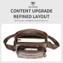 BULLCAPTIAN Men's Soft Genuine Leather Messenger Bag Business Casual Multi-functional Zipper Handheld Crossbody Bag