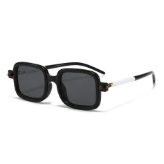 Fashion Retro Square Sunglasses UV400 Protection HD Sun Eyeglass for Outdoor Travel Driving with Case