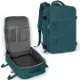 40*25*20cm Waterproof Nylon Travel Backpack 180° Open Design Laptop Clothing Shoes Compartment Luggage Bag with Trolley Strap