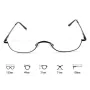 HD Half Moon Reading Glasses Metal Frame Lightweight Eyeglasses for Unisex Vision Care +1.5~+3.5 Diopter
