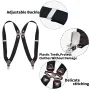 Stylish Elastic Formal Men's Suspenders with Side Clips Adjustable Length Back Braces Trouser Strap Belt for Daily Wear Casual Outfits Vacations Work