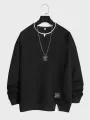 ChArmkpR Mens Contrast Patchwork Crew Neck Casual Loose Pullover Sweatshirts