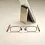 2 in 1 Portable Folding Reading Glasses with Metal Glasses Case Mobile Phone Holder HD Anti-Fatigue Anti-blue Light Presbyopic Glasses