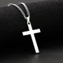 Fashion Cross Pendant Necklace Women Men Stainless Steel Link Chain Charm Necklace Cool Boys Girls Punk Hip Hop Jewelry Gift