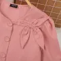 VONDA Womens Elegant Bowknot Decorate Puff Sleeve Blouses Temperament Button Shirts