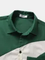 ChArmkpR Mens Shirt Contrasting Colors Patchwork Short Sleeve Shirts