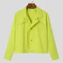 INCERUN Men Solid Color Long Sleeve Jackets Daily Casual Short Jacket for Men Sterrtwear Top Plus Size Spring Fall