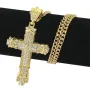 Rhinestone Cross Pendant Necklace Charm Shiny Zircon Cross Necklace for Men Women Hiphop Necklaces Fashion Jewelry Gifts