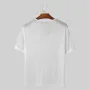 INCERUN Men T Shirts Fashion Slightly Transparent V Neck T-shirts Summer Daily Short Sleeve Top Tee Male Clothing