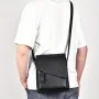 WEIXIER Men's Business Shoulder Bag Large Capacity, Waterproof Messenger Crossbody Bag, Casual Fashion PU Leather Backpacks Bag