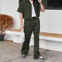 INCERUN Men Two Pieces Set Fashion Solid Color Short Shirt + Pants Summer Casual Daily Mens Clothing Set