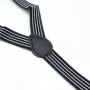 2.5cm Retro Stripes Men's Suspenders with 3 Clips Elastic Adjustable Y-back Trouser Braces for Daily Vacations Work Outfits