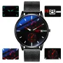 AIYISHI Men Simple Luxury Fashion Quartz Watch Luminous Waterproof Watch Stainless Steel Mesh Strap Sport Watch Fashion Wrist Watches