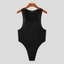 INCERUN Men Tank Top Fashion Simple Solid Color Jumpsuit Vest Male Tanks Sleeveless Summer Streetwear S-5XL