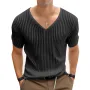 INCERUN Men T Shirts Fashion Slightly Transparent V Neck T-shirts Summer Daily Short Sleeve Top Tee Male Clothing