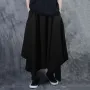 INCERUN Men Black Pant Fashion Casual Loose Fit Irregular Pant Skirt Spring Summer Mens Elastic Black Streetwear Pants