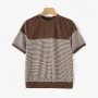 ZANZEA Women Summer T Shirt Vintage Striped Short Sleeve Tee Korean Fashion Round Neck Patchwork Tunics Casual Knitted Tops