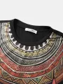 ChArmkpR Mens Ethnic Totem Print Crew Neck Short Sleeve T-Shirts