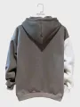 Mens Cartoon Animal Print Patchwork Casual Drawstring Hoodies