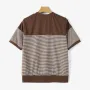 ZANZEA Women Summer T Shirt Vintage Striped Short Sleeve Tee Korean Fashion Round Neck Patchwork Tunics Casual Knitted Tops