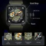 CURREN Men's Fashion Luminous Sports Watches Unique Square Dial with Chronograph Calendar Waterproof Silicone Strap Quartz Wristwatch