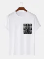 Mens Ethnic Paisley Print Crew Neck Short Sleeve T-Shirts