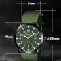 BIDEN 12/24Hours Scale Calendar Quartz Watch Outdoor Sports Luminous Waterproof Nylon Strap Men Wrist Watches