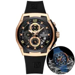 NAVIFORCE Men's Luxury Quartz Watch Waterproof Silicone Strap High Quality Sport Wristwatch for Active Lifestyle
