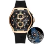 NAVIFORCE Men's Luxury Quartz Watch Waterproof Silicone Strap High Quality Sport Wristwatch for Active Lifestyle