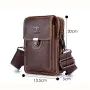 BULLCAPTAIN Men Casual Waist Bag Belt Purse Genuine Leather Multifunctional Shoulder Messbage Bag Mobile Phone Crossbody Bags Waist Pack
