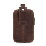 BULLCAPTAIN Men's Genuine Leather Waist Bag Casual Fashion Small Business Bag Multifunctional 7-inch Mobile Phone Bag
