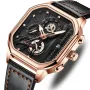 CRRJU Men's Luminous Waterproof Sports Watch Square Dial Chronograph Business Casual Quartz Wristwatches
