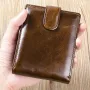 Ekphero Men's Retro Genuine Leather Wallet, Compact Multi-Card Money Clip, Multi Slot Anti-theft Credit Card Holder Coin Purse