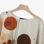 ZANZEA Womens Two-Piece Set Lady Elegant Sets Crew Neck Lantern Sleeve Graphic Print Tops Wide Leg Trousers Suits