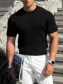 Mens Solid Short Sleeve Knit T-shirt