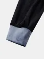 ChArmkpR Mens Color Block Patchwork Fleece Loose Drawstring Hoodies