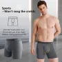 Conjunto de 4 calzoncillos bóxer largos de algodón para hombre, cómodos y antidesgaste, con dobladillo antivuelco y cintura media.