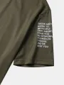 ChArmkpR Mens Letter Japanese Print High Low Curved Hem Short Sleeve T-Shirts