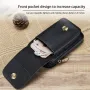 BULLCAPTAIN Men's Genuine Leather Waist Bag Casual Fashion Small Business Bag Multifunctional 7-inch Mobile Phone Bag