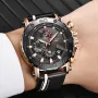 LIGE Men's Luxurious Fashion Quartz Watch Calendar Multifunction Waterproof Watch Chronograph Sport Wristwatch