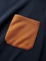 ChArmkpR Mens Contrast Chest Pocket Crew Neck Casual Pullover Sweatshirts
